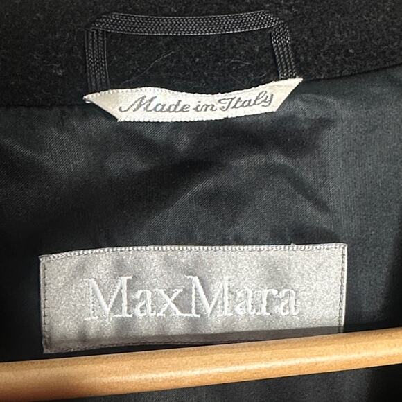 MAX MARA 100% Wool Long Overcoat Coat Black Made In Italy Sz US 8 $3,650 - Picture 4 of 7
